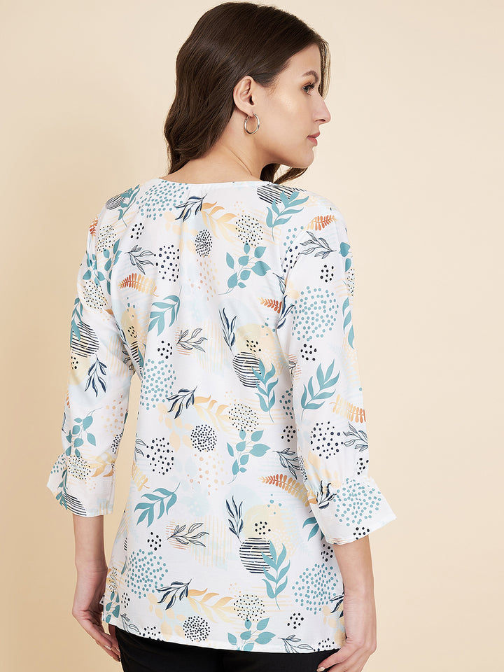 Elegant Off White Short Kurti Set | Designer Printed for Modern Style