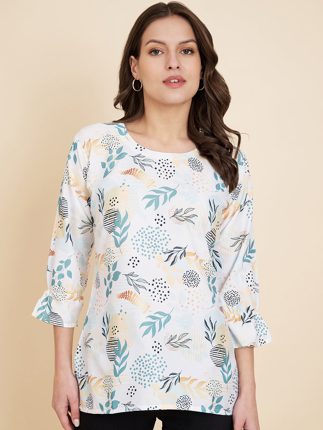 Elegant Off White Short Kurti Set | Designer Printed for Modern Style