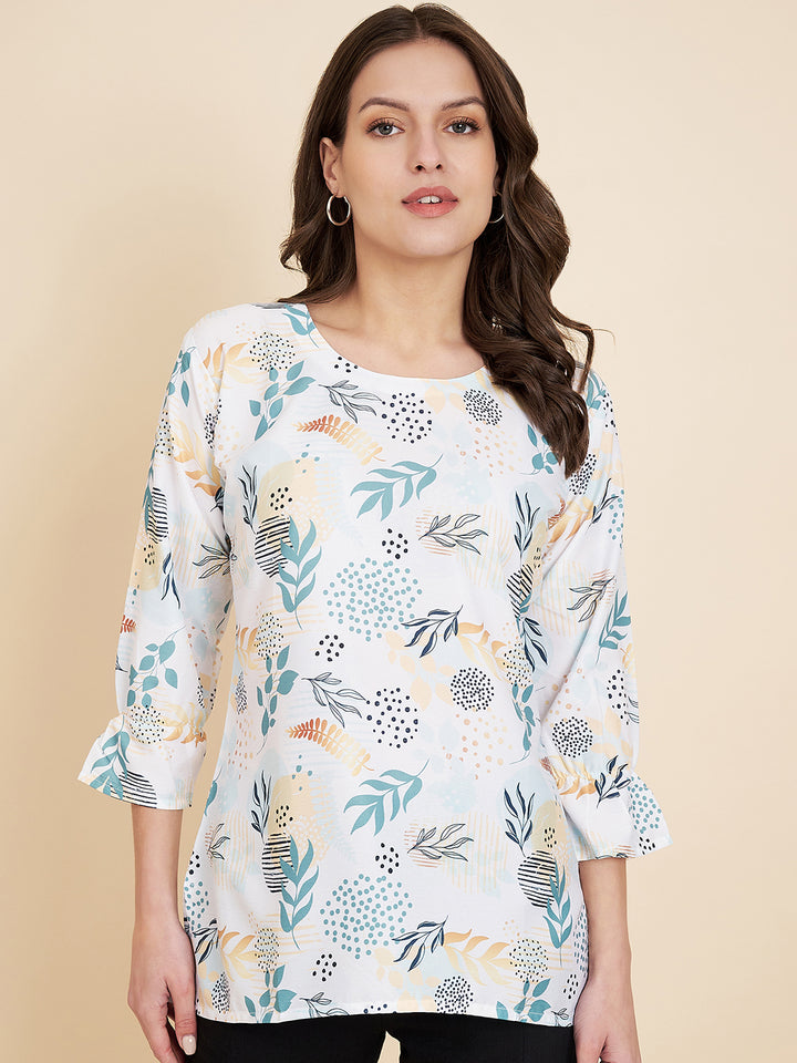 Elegant Off White Short Kurti Set | Designer Printed for Modern Style