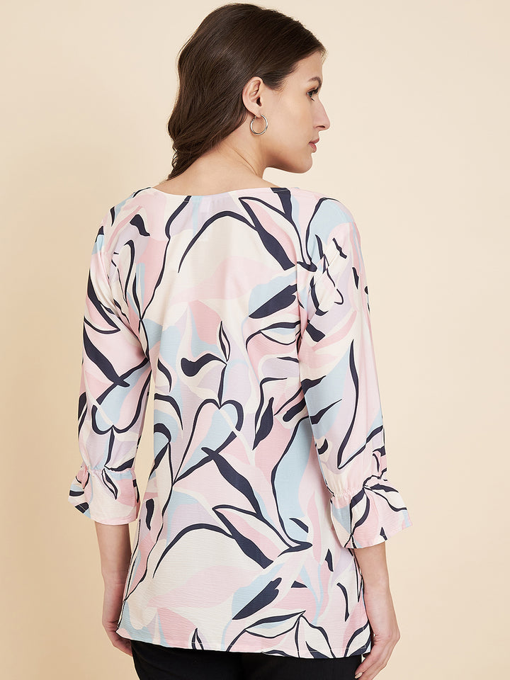 Timeless Peach Short Kurti Set | Elegant Designer Prints for Women