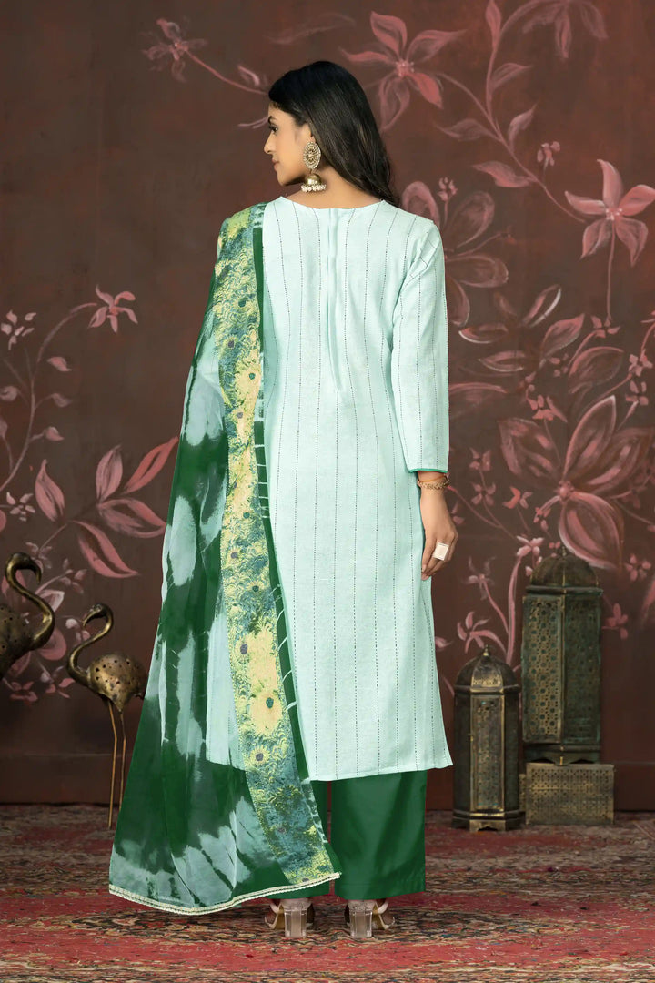 Stylish Designer Handwork Kurti Set | Soft Cotton & Organza Grace