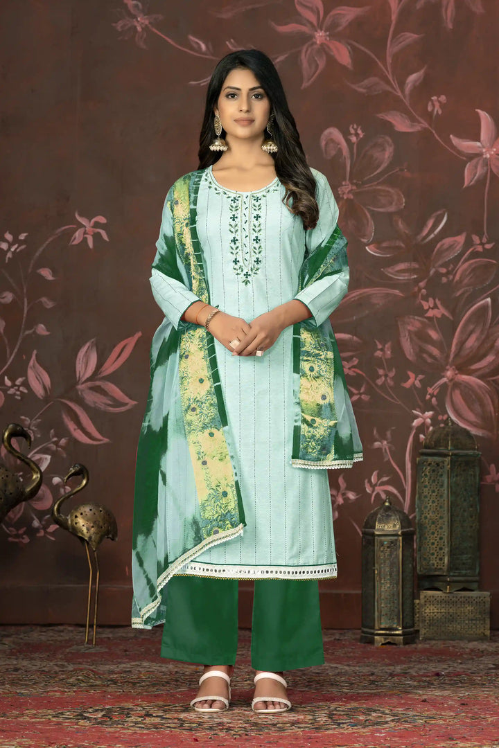 Stylish Designer Handwork Kurti Set | Soft Cotton & Organza Grace