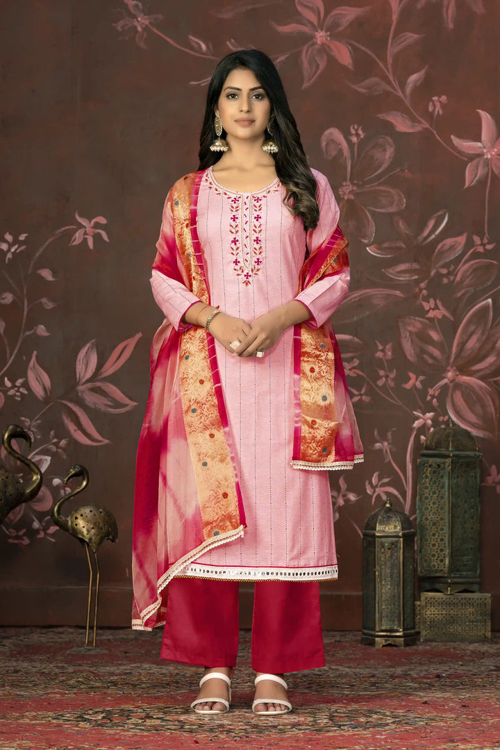Stylish Designer Handwork Kurti Set | Soft Cotton & Organza Grace