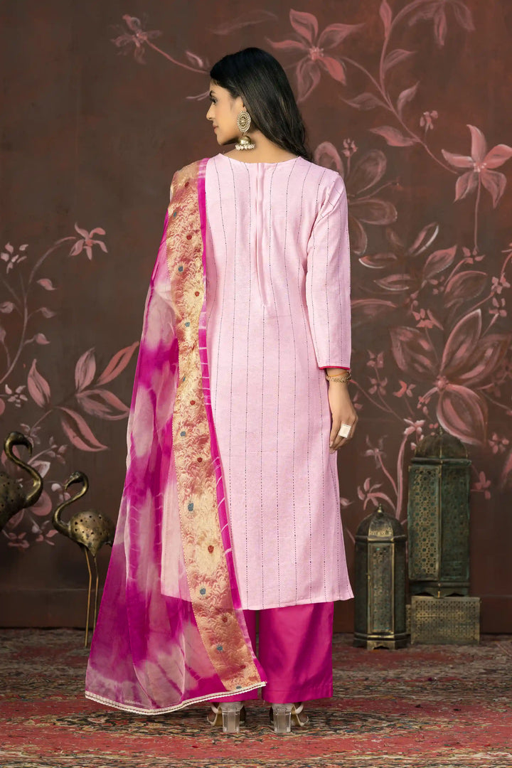 Stylish Designer Handwork Kurti Set | Soft Cotton & Organza Grace