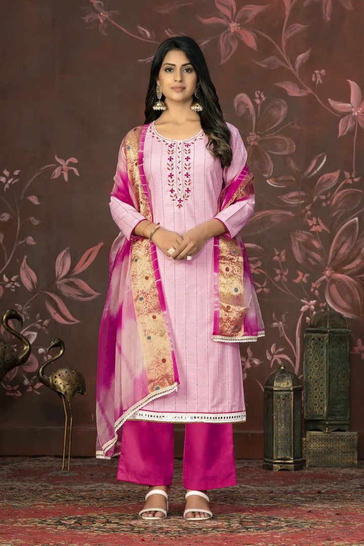 Stylish Designer Handwork Kurti Set | Soft Cotton & Organza Grace