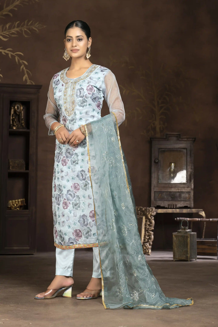 Stylish Organza Kurti Set | Designer Handwork & Printed Patterns