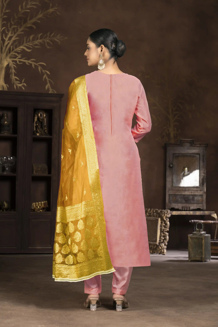Elegant Art Silk Kurti Set | Designer Handwork & Printed Details