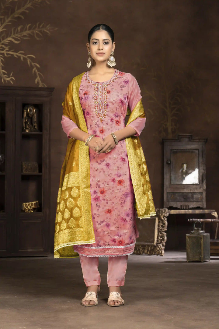 Elegant Art Silk Kurti Set | Designer Handwork & Printed Details
