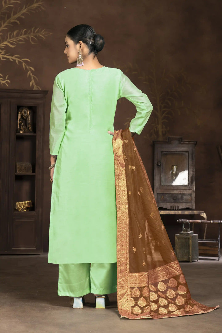 Elegant Art Silk Kurti Set | Designer Handwork & Printed Details