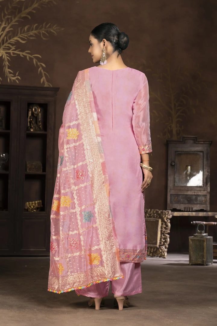Ethnic Kurti Set for Women | Organza & Santoon with Handwork