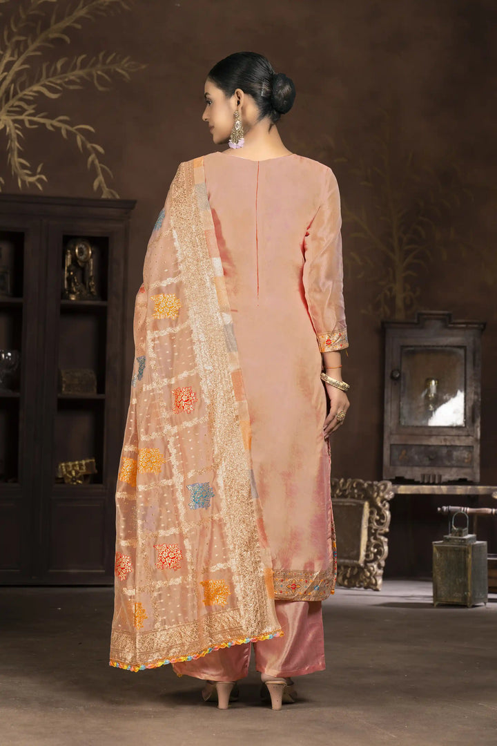 Ethnic Kurti Set for Women | Organza & Santoon with Handwork
