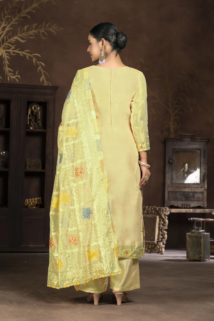 Ethnic Kurti Set for Women | Organza & Santoon with Handwork
