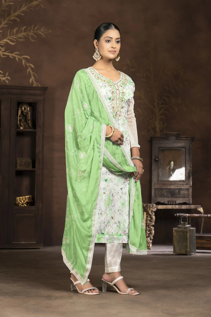 Stylish Modal Butti Kurti Set | Embroidered Design & Santoon Bottoms