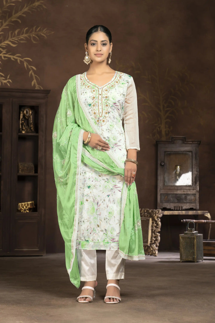 Stylish Modal Butti Kurti Set | Embroidered Design & Santoon Bottoms