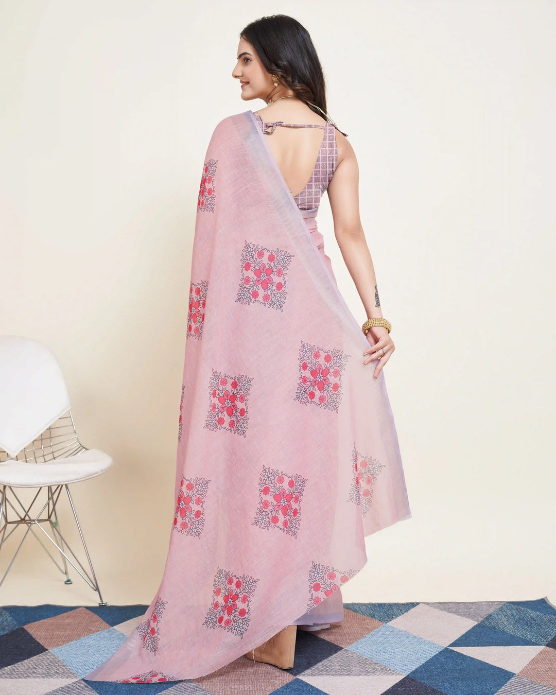 Designer-Printed Cotton Saree for Special Events | Elegant Festive Attire