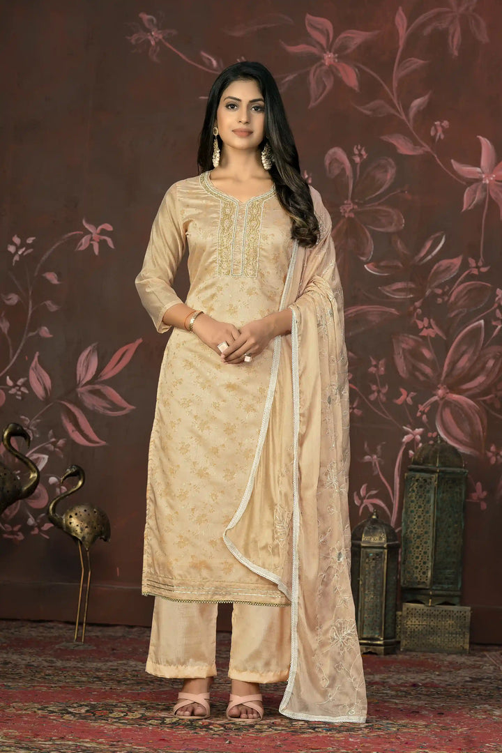 Premium Modal Butti | Stylish Handwork Suit with Organza and Santoon Combo