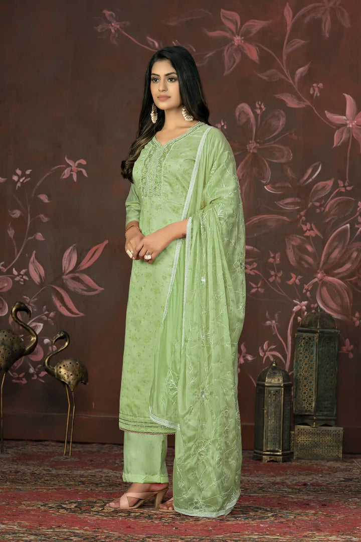 Premium Modal Butti | Stylish Handwork Suit with Organza and Santoon Combo