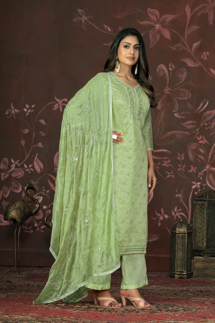 Premium Modal Butti | Stylish Handwork Suit with Organza and Santoon Combo