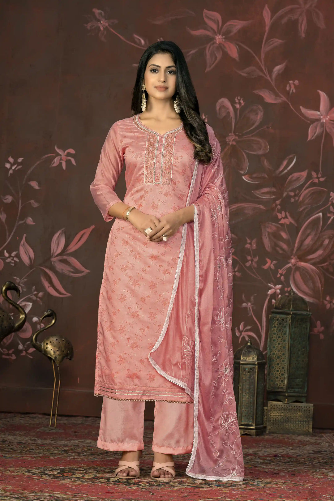 Premium Modal Butti | Stylish Handwork Suit with Organza and Santoon Combo