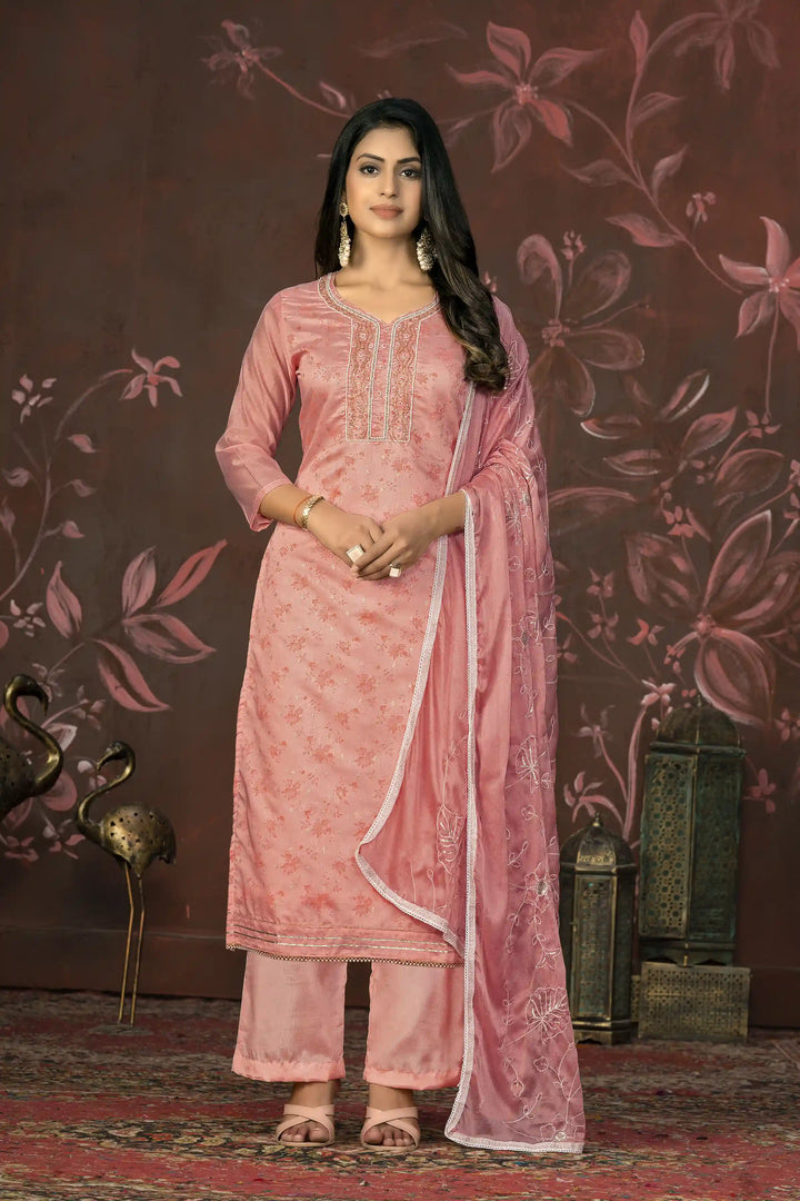 Premium Modal Butti | Stylish Handwork Suit with Organza and Santoon Combo