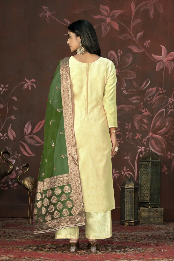 Elegant Modal Butti Suit | Organza Dupatta with Santoon Bottom