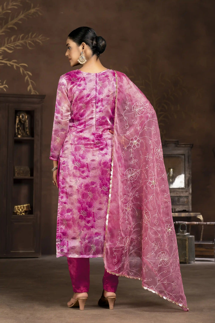 Elegant Organza Suit Set | Wevon Butti Designer Hand Work Ensemble