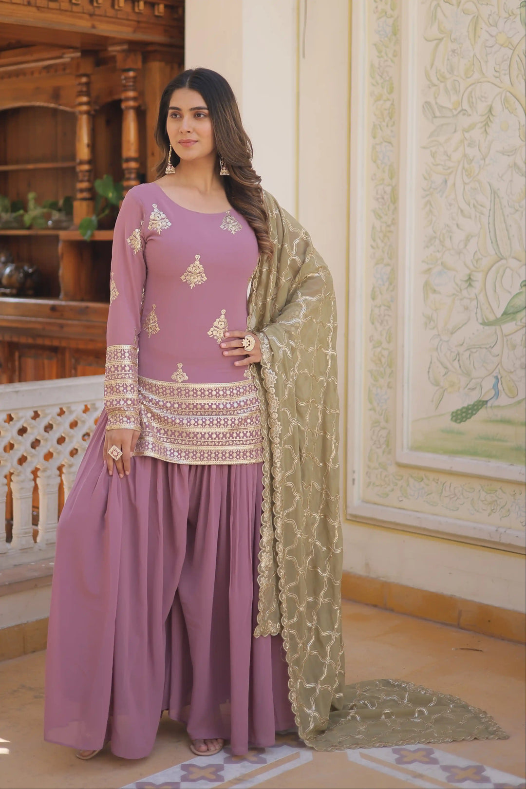 Party Wear Faux Georgette Suit | Designer Embroidery with Dupatta