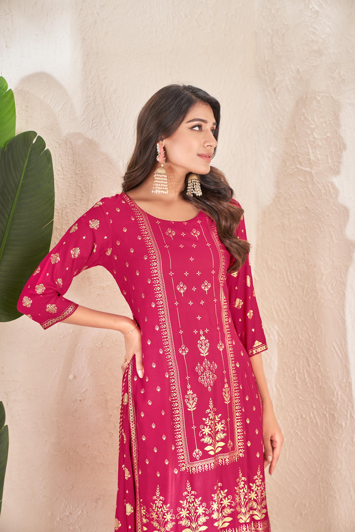 Fashion-Forward Pink Cotton Kurti | Perfect for Casual Outings
