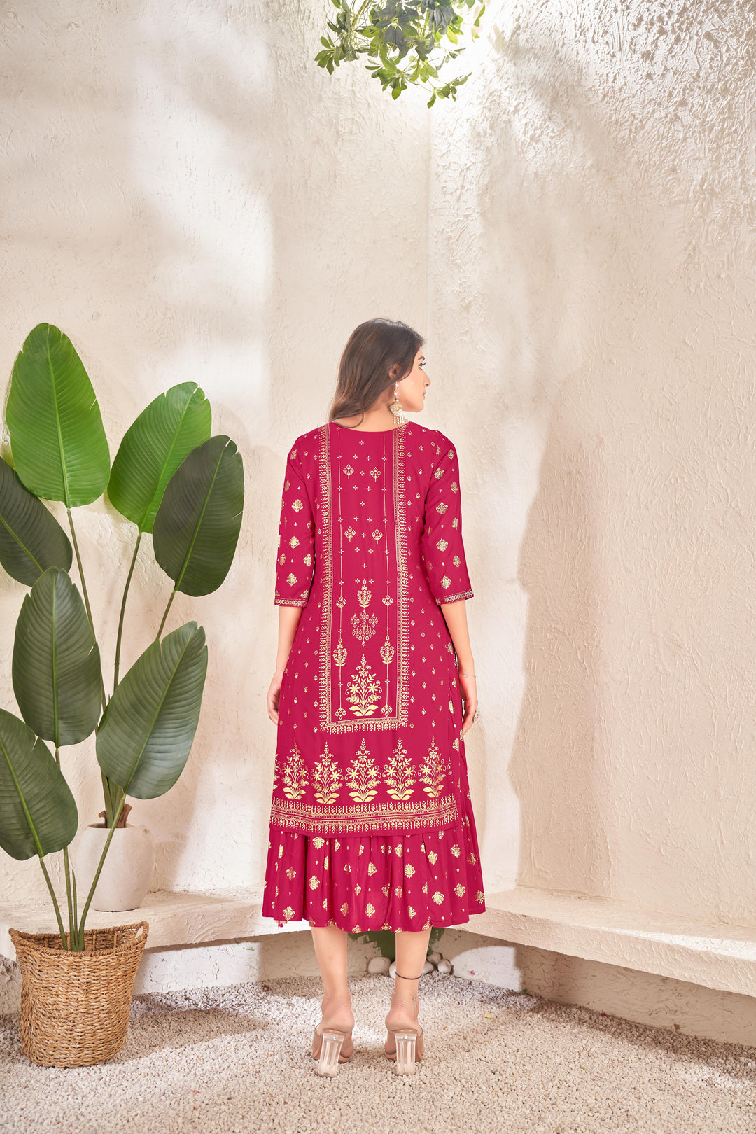 Fashion-Forward Pink Cotton Kurti | Perfect for Casual Outings