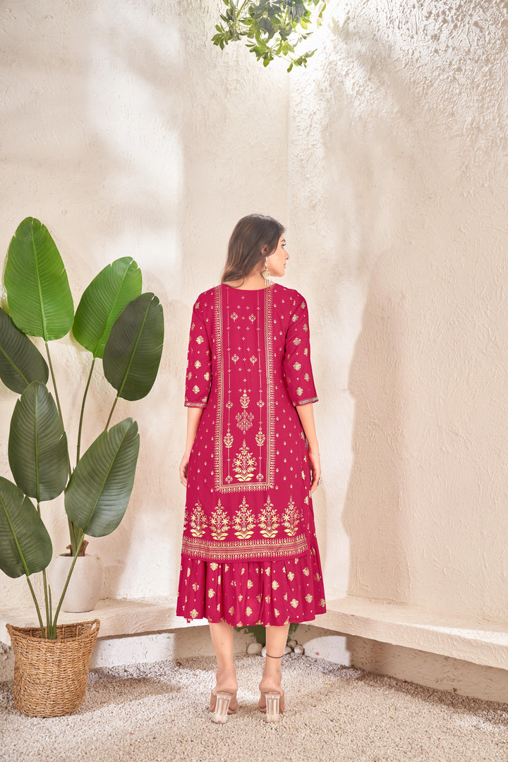 Fashion-Forward Pink Cotton Kurti | Perfect for Casual Outings