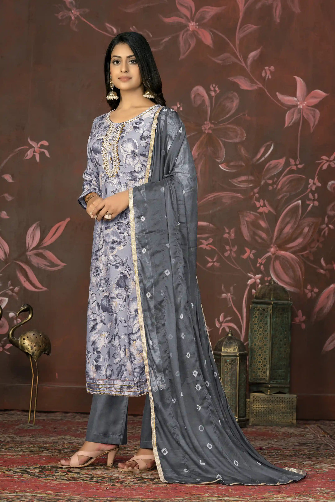 Wevon Designer Suit | Fine Jam Cotton Top with Organza Dupatta