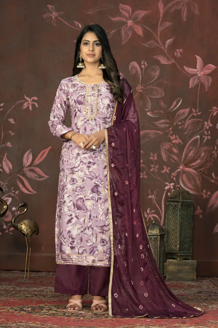 Wevon Designer Suit | Fine Jam Cotton Top with Organza Dupatta