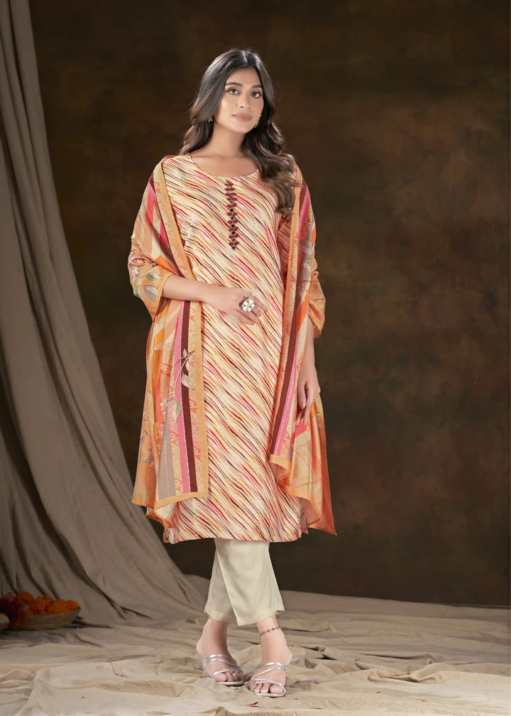 Premium Designer Cream Kurti Set | Modern Style for USA Fashion