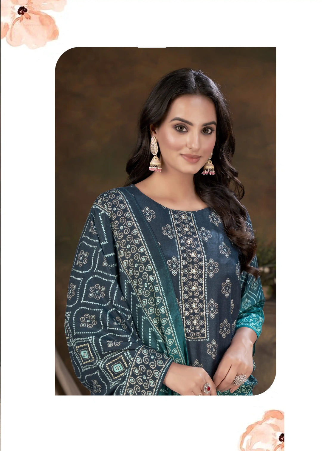 Party Wear Teal Blue Kurti Set | Luxurious Gadwal Silk & Exquisite Embroidery