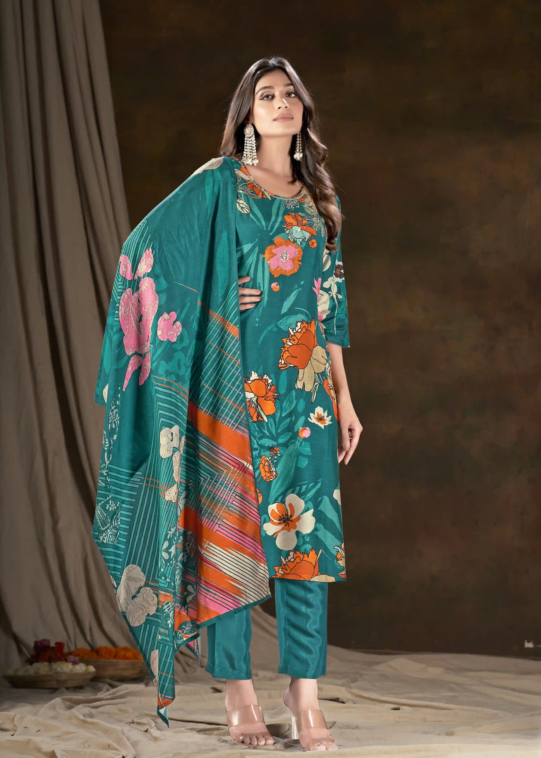 Gorgeous Embroidered Blue Kurti Set | Rich Textures for USA Ethnic Fashion
