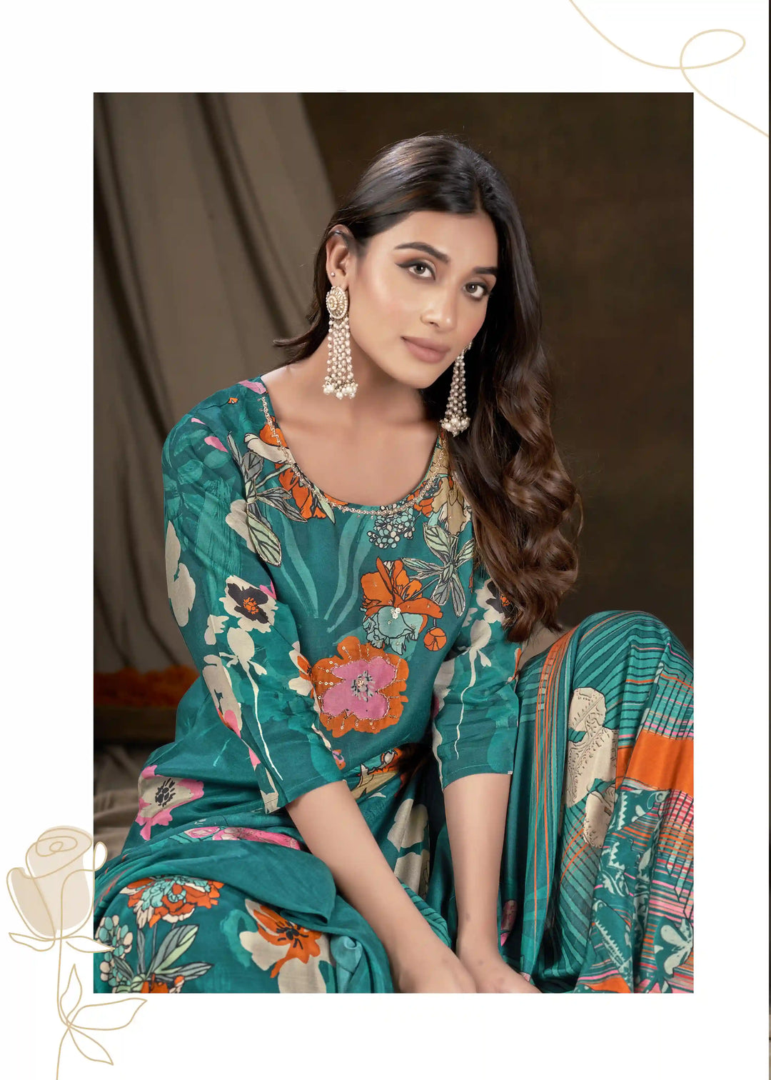 Gorgeous Embroidered Blue Kurti Set | Rich Textures for USA Ethnic Fashion
