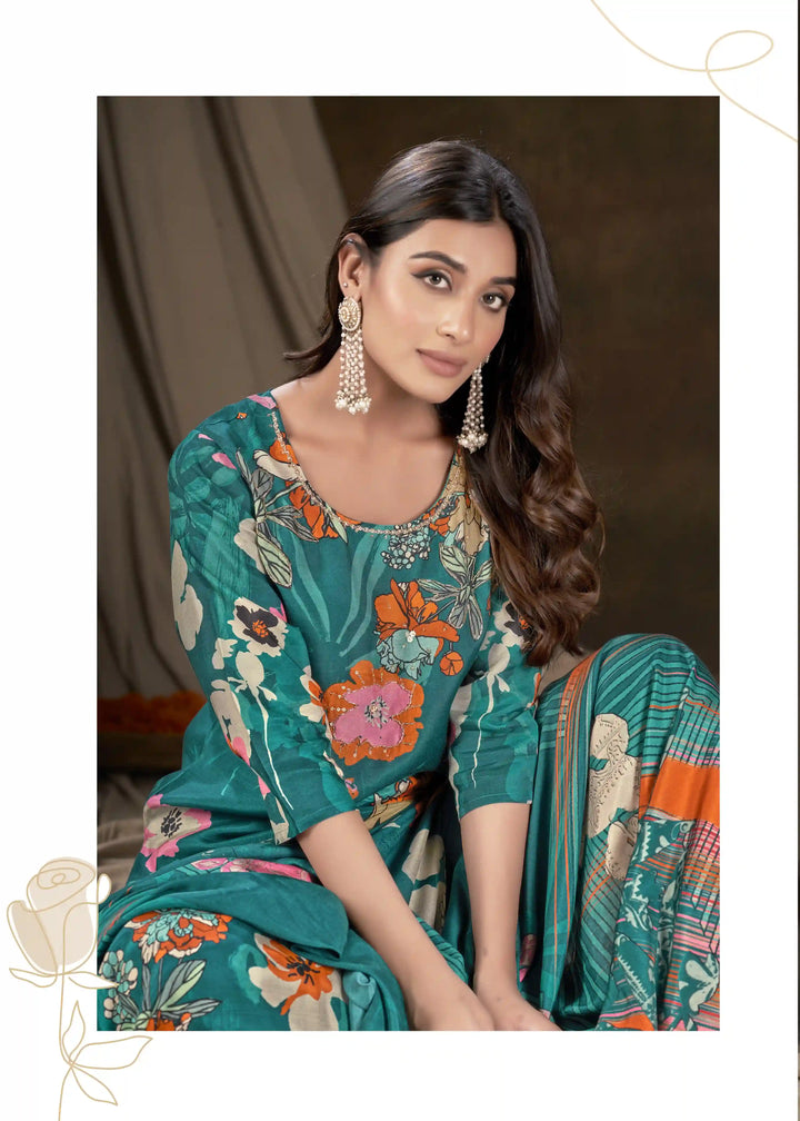 Gorgeous Embroidered Blue Kurti Set | Rich Textures for USA Ethnic Fashion