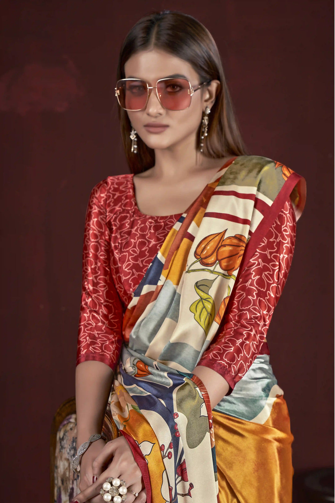 Designer Crepe Soft Silk Saree | Digital Print Wedding & Event Wear
