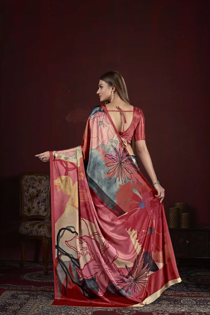 Designer Digital Printed Crepe Soft Silk Saree | Wedding & Party Essential