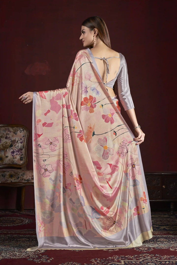 Designer Digital Printed Soft Silk Saree | Elegant Crepe Fabric for Weddings