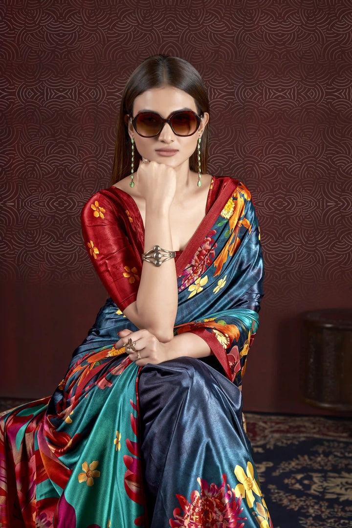 Designer Digital Printed Crepe Soft Silk Saree | Wedding & Party Wear
