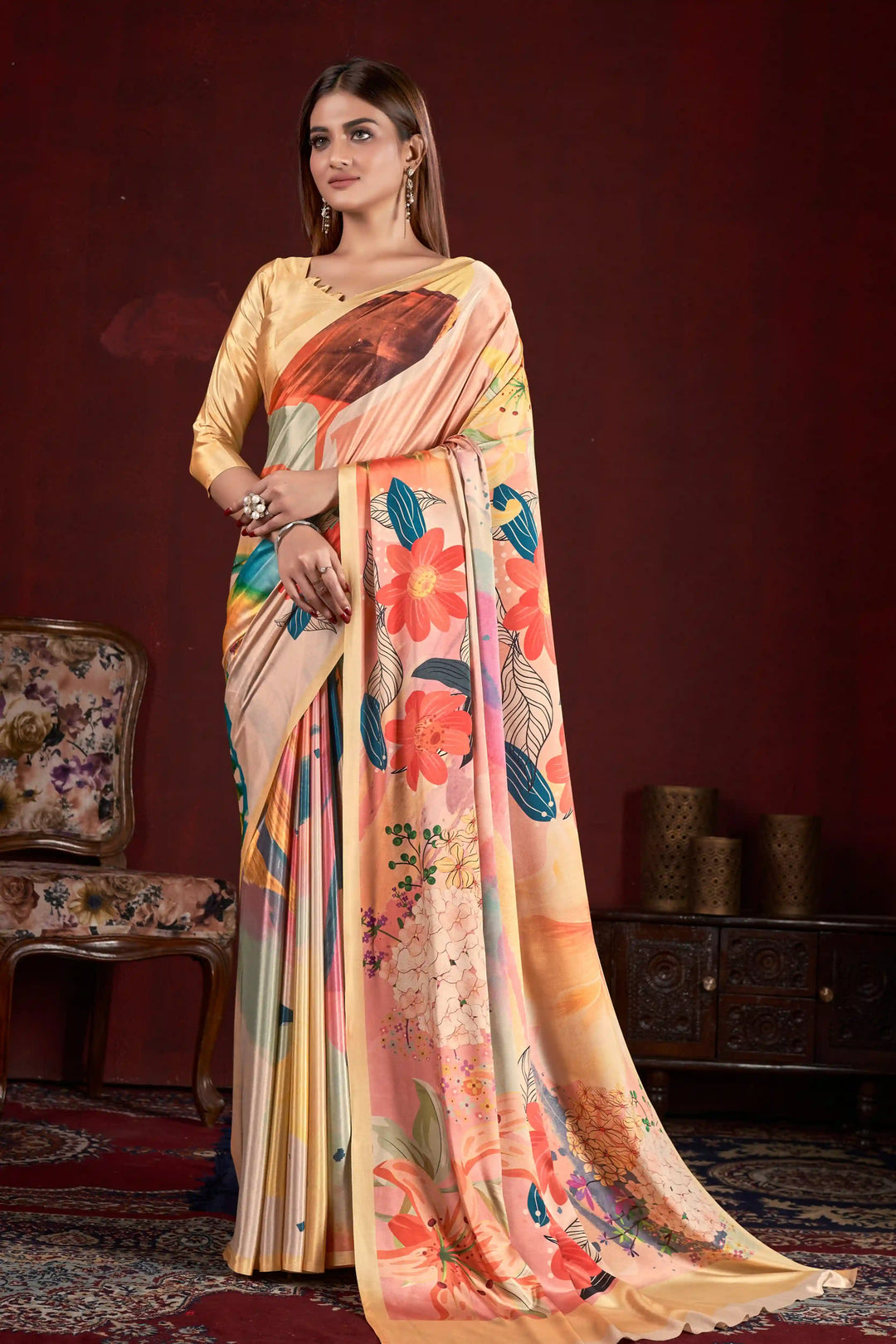 Designer Digital Printed Crepe Soft Silk Saree for Weddings & Special Events | Elegant Traditional Attire