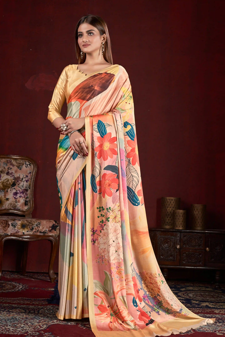 Designer Digital Printed Crepe Soft Silk Saree for Weddings & Special Events | Elegant Traditional Attire