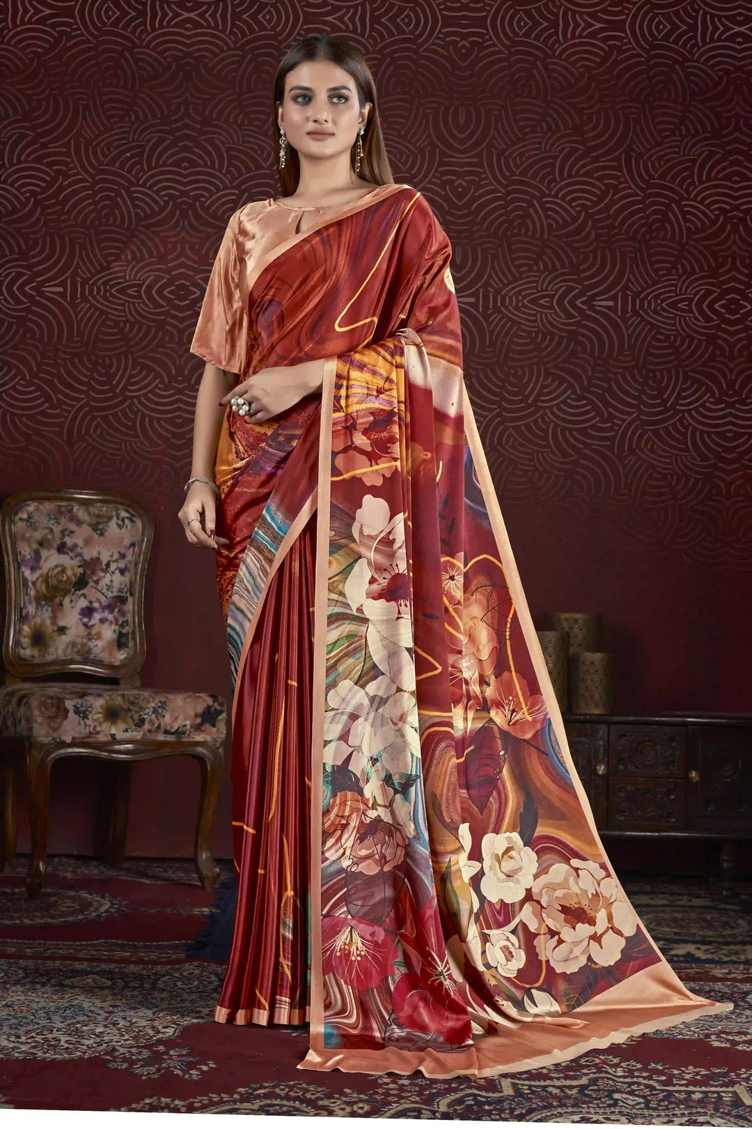 Designer Digital Printed Crepe Soft Silk Saree | Wedding & Party Essential
