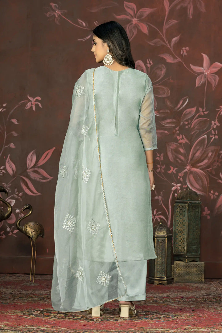 Elegant Organza Kurti Set | Exquisite Embroidery & Handwork Design