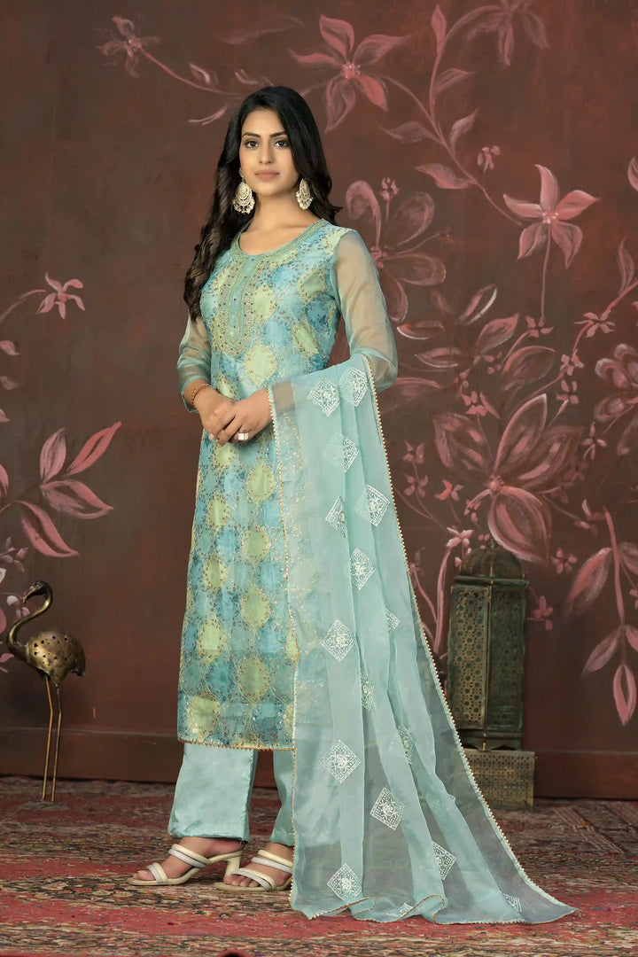 Elegant Organza Kurti Set | Exquisite Embroidery & Handwork Design