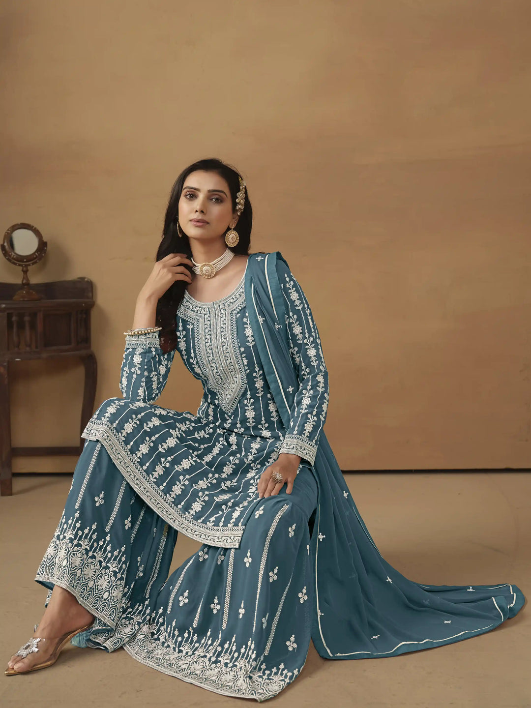 Elegant Faux Georgette Kurti Set | Perfect for Office & Weddings