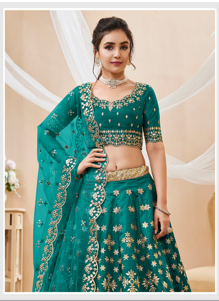Designer Art Silk Lehenga Choli | Embroidered with Jari & Sequence Work