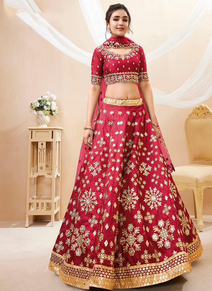 Designer Art Silk Lehenga Choli | Embroidered with Jari & Sequence Work