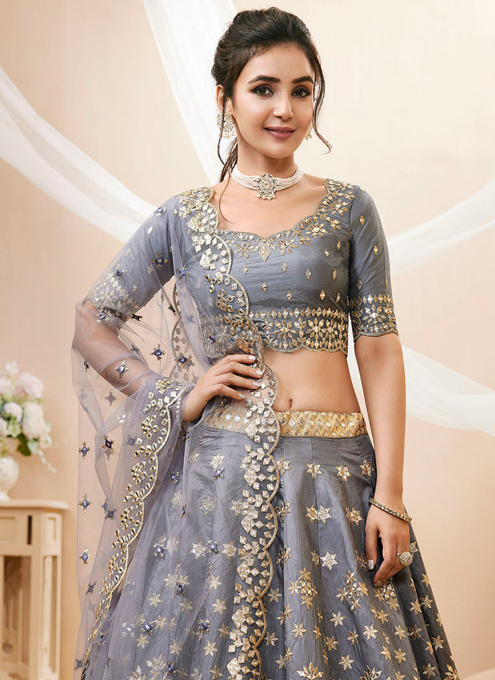 Designer Art Silk Lehenga Choli | Embroidered with Jari & Sequence Work